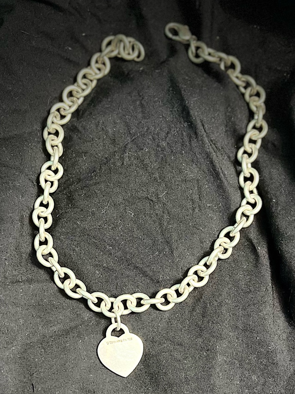 Tiffany & Co. Sterling Silver Heart Tag Necklace with Chain